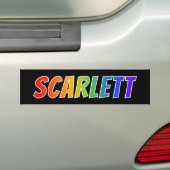 Vorname "SCARLETT": Fun Rainbow Coloring Autoaufkleber (On Car)