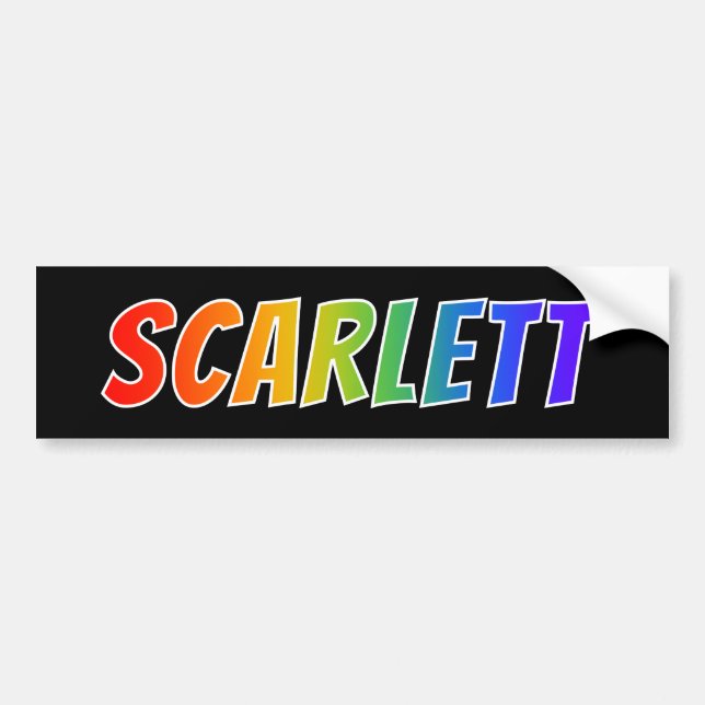 Vorname "SCARLETT": Fun Rainbow Coloring Autoaufkleber (Vorne)
