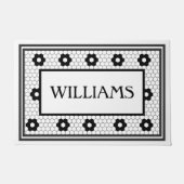 Vorname Schwarz-Weiß-Tile-Design Fußmatte (Vorderseite)
