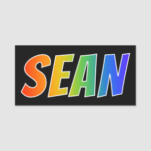 Vorname "SEAN": Spaß-Regenbogen-Farbton Namensschild
