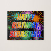 Vorname "SEBASTIAN", Fun "HAPPY BIRTHDAY" Puzzle (Horizontal)