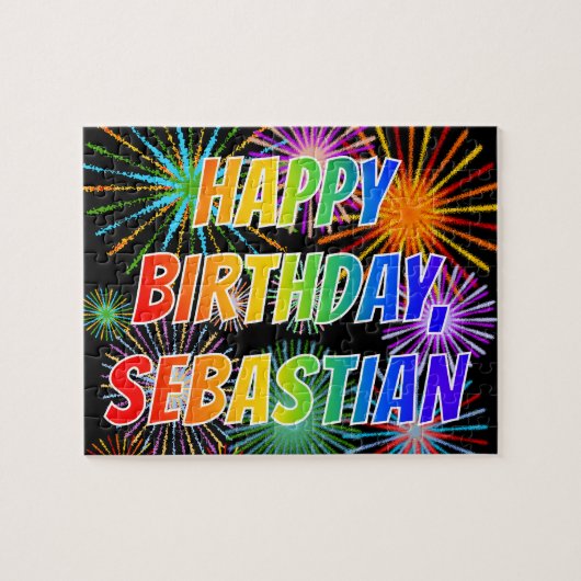 Vorname "SEBASTIAN", Fun "HAPPY BIRTHDAY" Puzzle (Horizontal)