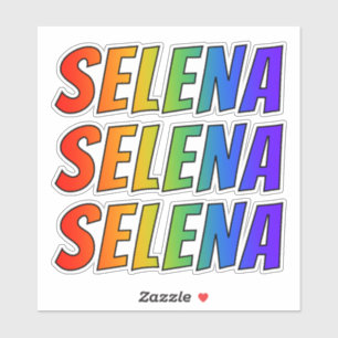 Vorname "SELENA" mit/ Fun Rainbow Coloring Aufkleber