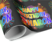 Vorname "SHARON", Fun "HAPPY BIRTHDAY" Geschenkpapier (Rolleneckpunkt)