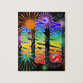 Vorname "SHAWN", Fun "HAPPY BIRTHDAY" Puzzle (Vertikal)