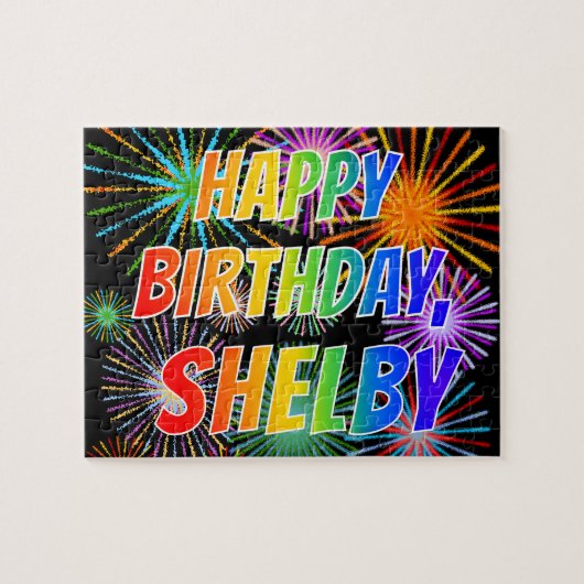 Vorname "SHELBY", Fun "HAPPY BIRTHDAY" Puzzle (Horizontal)