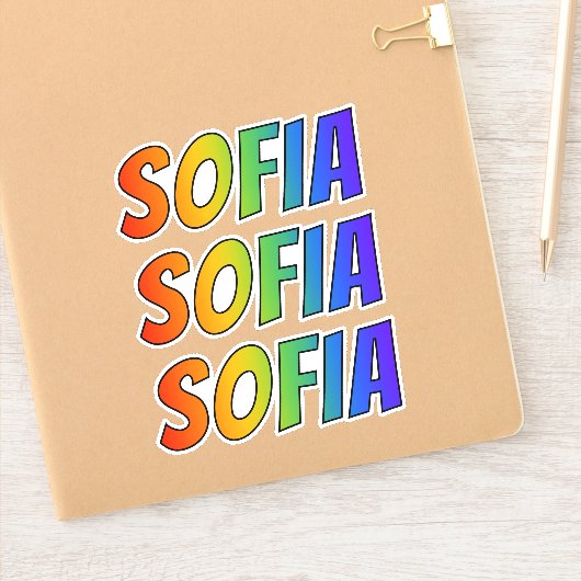 Vorname "SOFIA" mit/ Fun Rainbow Coloring Aufkleber (Notizbuch)
