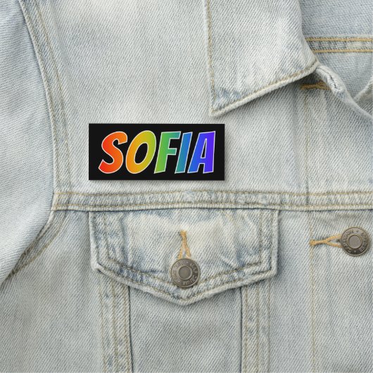 Vorname "SOFIA": Spaß-Regenbogen-Farbton Namensschild (Beispiel)