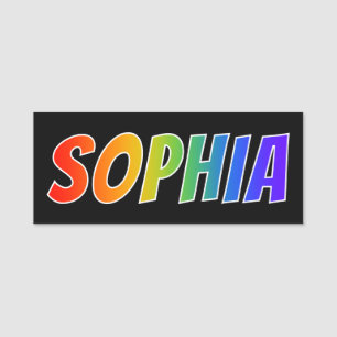 Vorname "SOPHIA": Spaß-Regenbogen-Farbton Namensschild