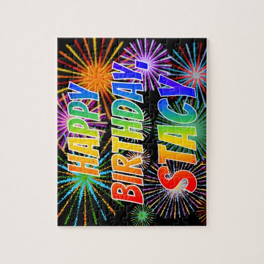 Vorname "STACY", Fun "HAPPY BIRTHDAY" Puzzle (Vertikal)
