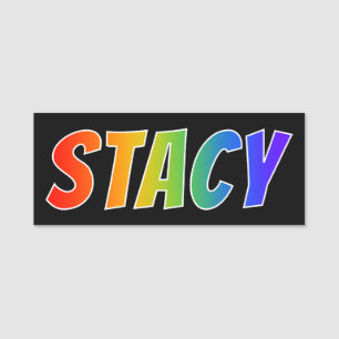 Vorname "STACY": Spaß-Regenbogen-Farbton Namensschild