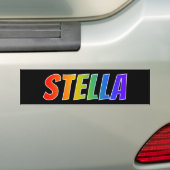 Vorname "STELLA": Fun Rainbow Coloring Autoaufkleber (Auf Auto)