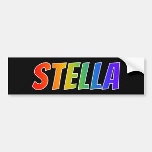 Vorname "STELLA": Fun Rainbow Coloring Autoaufkleber