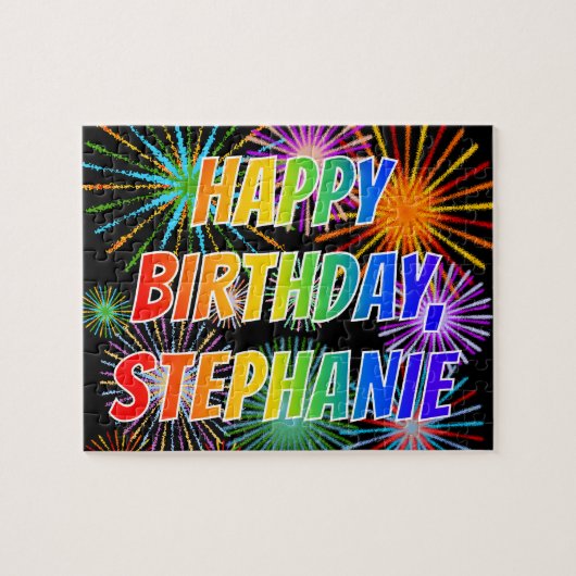 Vorname "STEPHANIE", Fun "HAPPY BIRTHDAY" Puzzle (Horizontal)