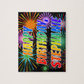 Vorname "STEPHANIE", Fun "HAPPY BIRTHDAY" Puzzle (Vertikal)