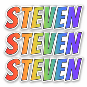 Vorname "STEVEN" mit/ Fun Rainbow Coloring Aufkleber