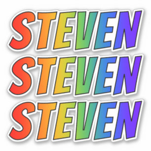 Vorname "STEVEN" mit Spaß-Regenbogen-Farbton Aufkleber