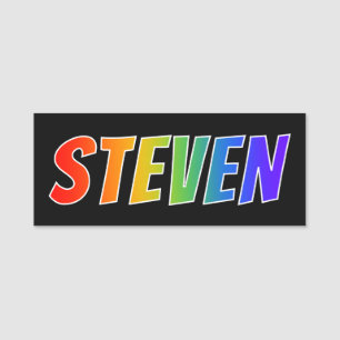 Vorname "STEVEN": Spaß-Regenbogen-Farbton Namensschild