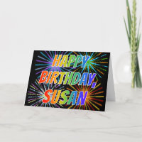 Vorname "SUSAN" Fun "HAPPY BIRTHDAY"