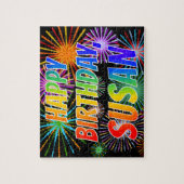 Vorname "SUSAN", Spaß "GLÜCKLICHER GEBURTSTAG" Puzzle (Vertikal)