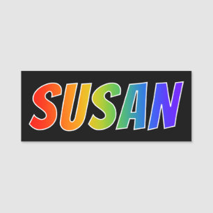 Vorname "SUSAN": Spaß-Regenbogen-Farbton Namensschild