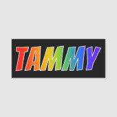 Vorname "TAMMY": Fun Rainbow Coloring Namensschild (Vorderseite)