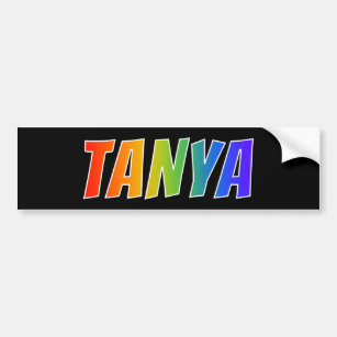 Vorname "TANYA": Fun Rainbow Coloring Autoaufkleber