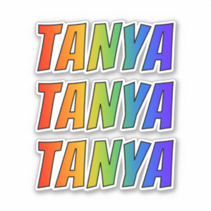 Vorname "TANYA" mit/ Fun Rainbow Coloring Aufkleber