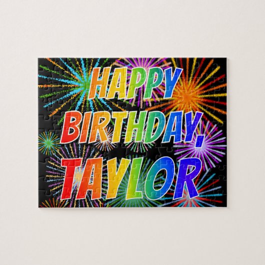 Vorname "TAYLOR", Fun "HAPPY BIRTHDAY" Puzzle (Horizontal)