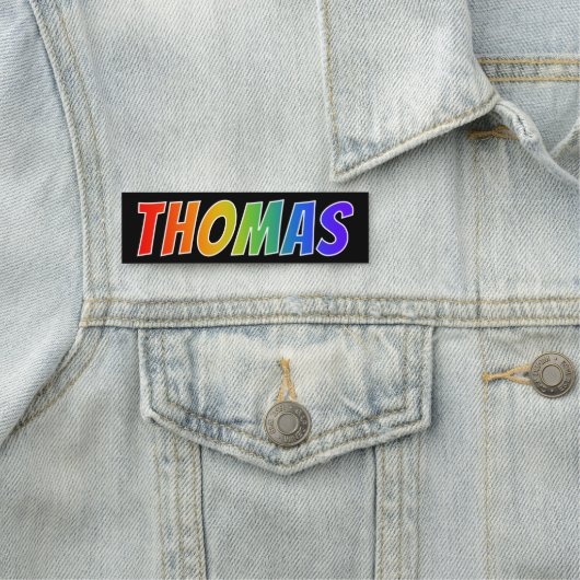 Vorname "THOMAS": Spaß-Regenbogen-Farbton Namensschild (Beispiel)