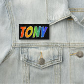 Vorname "TONY": Spaß-Regenbogen-Farbton Namensschild (Beispiel)