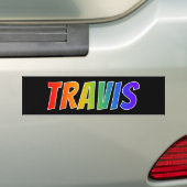 Vorname "TRAVIS": Spaß-Regenbogen-Farbton Autoaufkleber (Auf Auto)