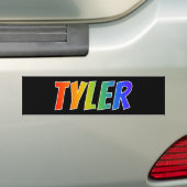 Vorname "TYLER": Fun Rainbow Coloring Autoaufkleber (Auf Auto)