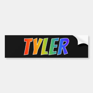 Vorname "TYLER": Fun Rainbow Coloring Autoaufkleber