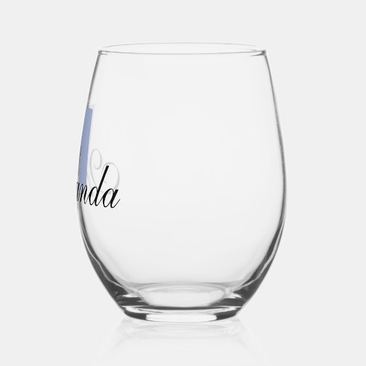 Vorname und schwarzer Name | Modern Weinglas Ohne Stiel (Links)
