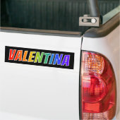 Vorname "VALENTINA": Fun Rainbow Coloring Autoaufkleber (Auf Lkw)