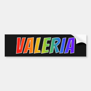 Vorname "VALERIA": Fun Rainbow Coloring Autoaufkleber