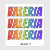 Vorname "VALERIA" mit/ Fun Rainbow Coloring Aufkleber (Blatt)