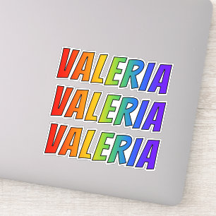 Vorname "VALERIA" mit Spaß-Regenbogen-Farbton Aufkleber