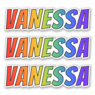 Vorname "VANESSA" mit Spaß-Regenbogen-Farbton Aufkleber