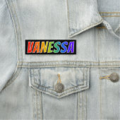 Vorname "VANESSA": Spaß-Regenbogen-Farbton Namensschild (Beispiel)