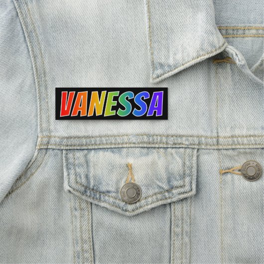 Vorname "VANESSA": Spaß-Regenbogen-Farbton Namensschild (Beispiel)