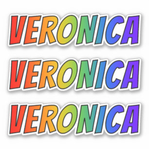 Vorname "VERONICA" mit// Fun Rainbow Coloring Aufkleber