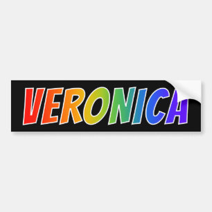 Vorname "Veronica": Spaß-Regenbogen-Farbton Autoaufkleber