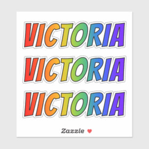 Vorname "VICTORIA" mit/ Fun Rainbow Coloring Aufkleber