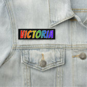Vorname "VICTORIA": Spaß-Regenbogen-Farbton Namensschild (Beispiel)