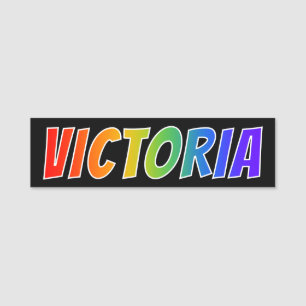 Vorname "VICTORIA": Spaß-Regenbogen-Farbton Namensschild
