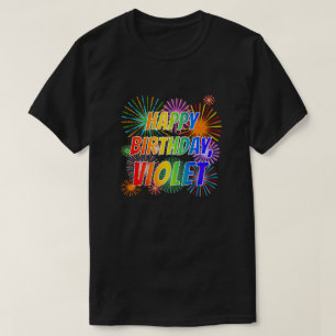 Vorname "VIOLET", Spaß "HAPPY BIRTHDAY" T-Shirt
