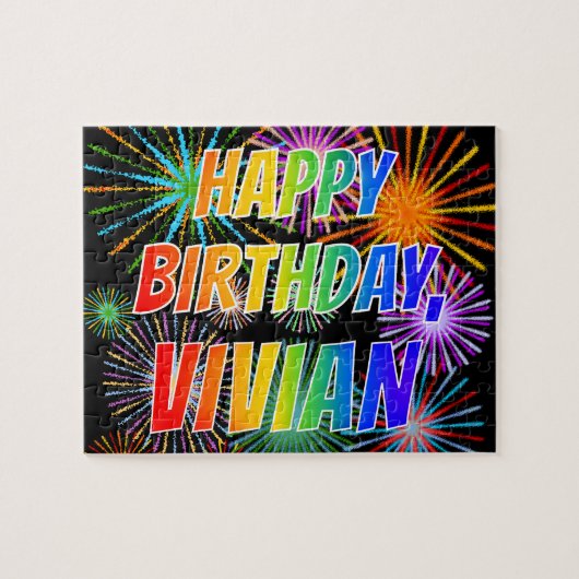 Vorname "VIVIAN", Fun "HAPPY BIRTHDAY" Puzzle (Horizontal)