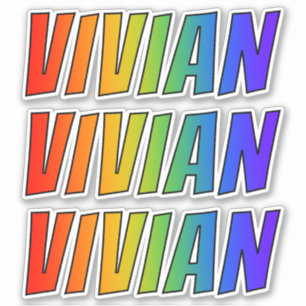 Vorname "VIVIAN" mit Spaß-Regenbogen-Farbton Aufkleber